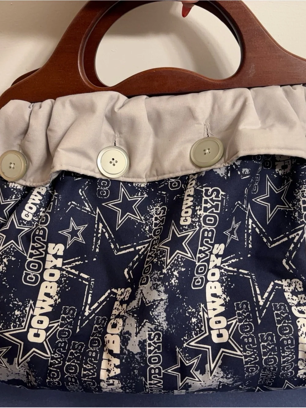 Kids Navy Cowboys Print Skirt with White Waistband